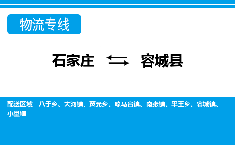 石家庄到容城县物流公司-石家庄到容城县货运专线【行李托运】携手发展